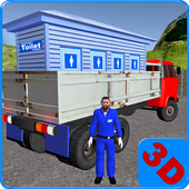 Public Toilet Cargo Truck 3D icon