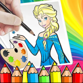 princess Barbie coloring games icon