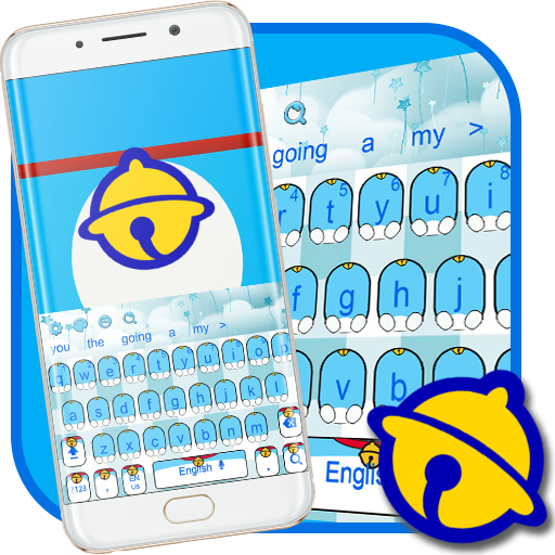 Blue cat kitty keyboard icon