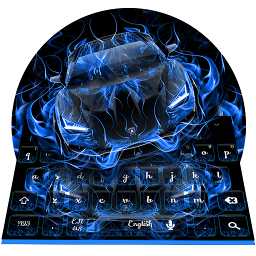 Blue Flame Car Keyboard icon