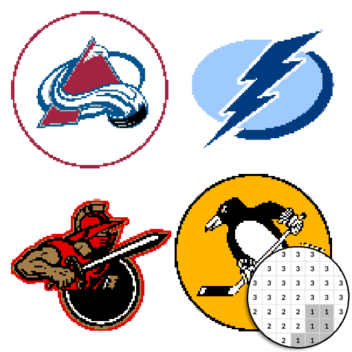Hockey Logo Color By Number - Pixel Art icon