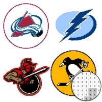 Hockey Logo Color By Number - Pixel Art