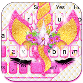 Pink Glisten Unicorn Cat Keyboard Theme icon