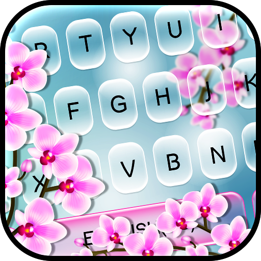 Purplish Orchid Flower Keyboard أيقونة
