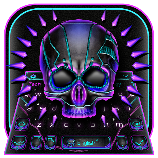 Neon Violet Tech Skull Keyboard icon
