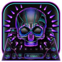 Neon Violet Tech Skull Keyboard on 9Apps