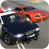US Police Chase Car On City Highway icon