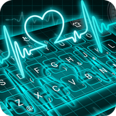 Neon Blue Heart icon