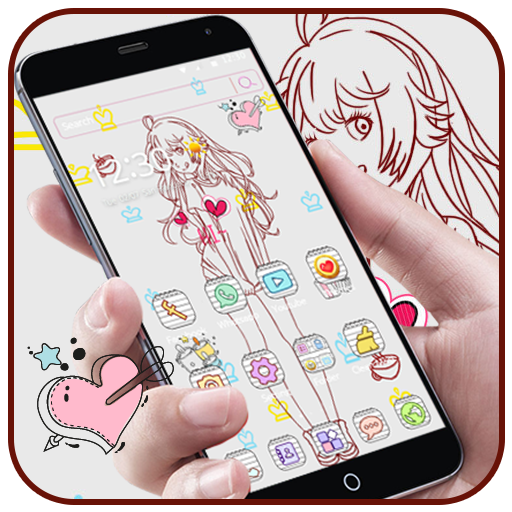 Black and white anime girl wallpaper theme icon