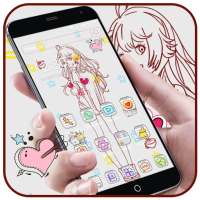 Black and white anime girl wallpaper theme on 9Apps