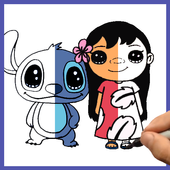 Jak rysować Lilo i Stitch icon
