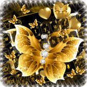 Keyboard golden butterfly icon