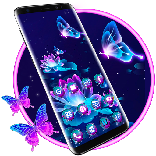 Neon Flower Launcher Theme Live HD Wallpapers icon