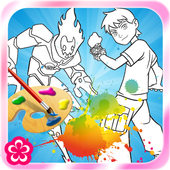 Coloring Ben 10 and Alien Robot icon