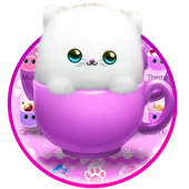 Cute Pink Cup Kitty Theme icon