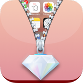 Diamond Heart Ziplock Screen Lock Wallpaper HD icon