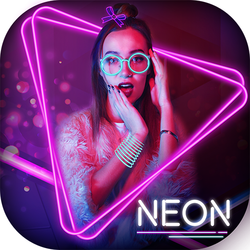 Neon Spiral Photo Editor - Light Neon Crown Camera icon