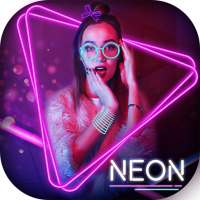 Neon Spiral Photo Editor - Light Neon Crown Camera