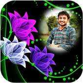 Neon Flower Photo Frame on 9Apps