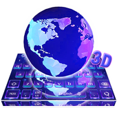 3D Neon Color Lively Earth Keyboard Theme иконка
