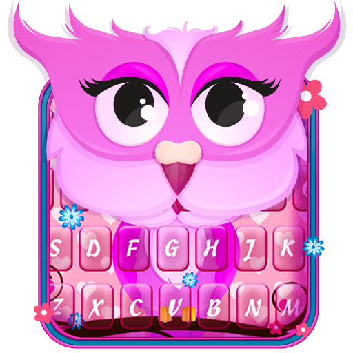 Pink Owl Emoji Keyboard Theme icon