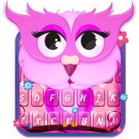 Pink Owl Emoji Keyboard Theme