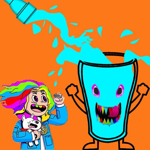 draw 6ix9ine happy glass icon