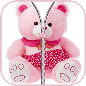 Teddy bear zipper lock icon