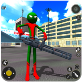Spider Stickman Rope Hero Gangster Crime Game 2019 icon