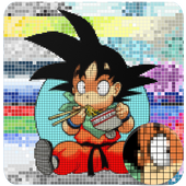 Coloring Goku By Number Dragonball Super Pixel Art icon