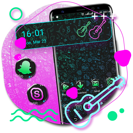 Neon Pattern Launcher Theme icon