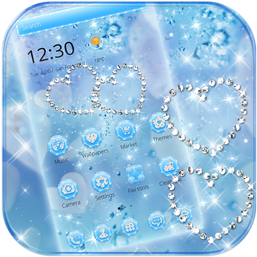 Blue Diamond Glitter Theme Wallpaper icon