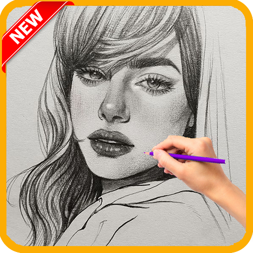 How to draw a face step by step icon