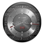 Metallic clock widget icon