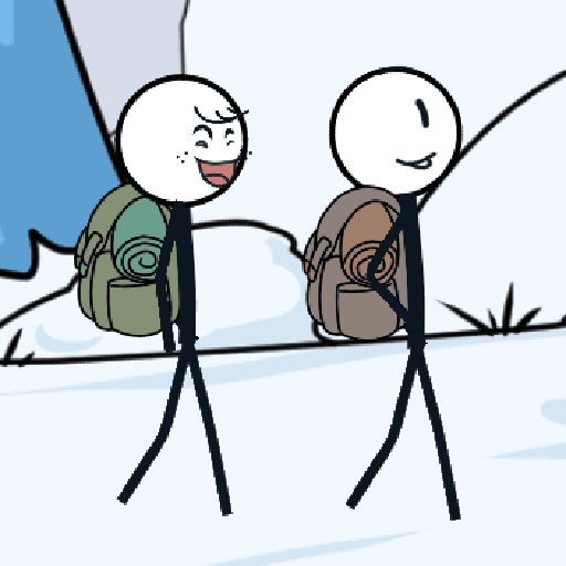 Stickman escape from bear icon