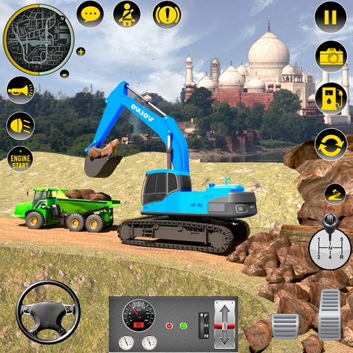 Excavator sim destroying games icon