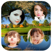 Nature photo collage frames icon