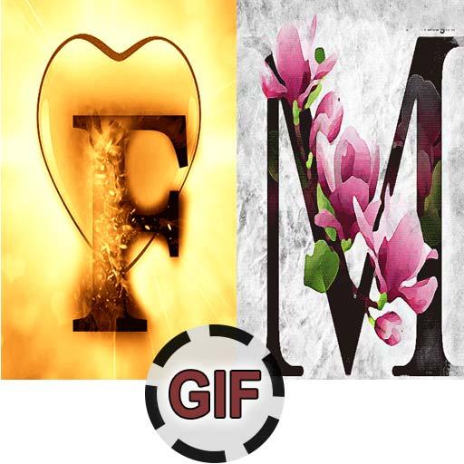Images gif letters with fire and roses and king icon