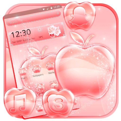 Bright Rose Pink Apple Theme иконка