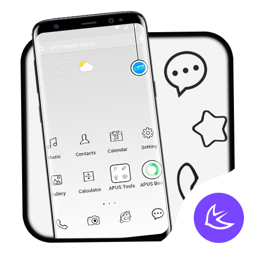 Pure White APUS Launcher theme icon