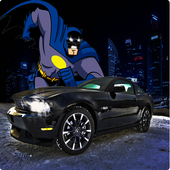 Flying Bat Superhero Robot Car icon