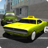 Modern taxi racing 3D icon