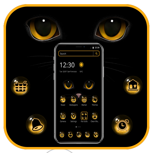 Evil Black Cat Face Emoji Theme🐱 icon