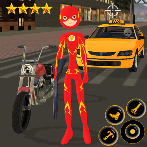 Flash Speed Stickman Rope Hero Vegas Crime icon
