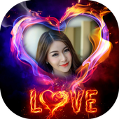 Fire Text Photo Frame icon