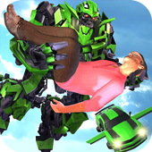 Future Flying Robot Transform City Rescue icon