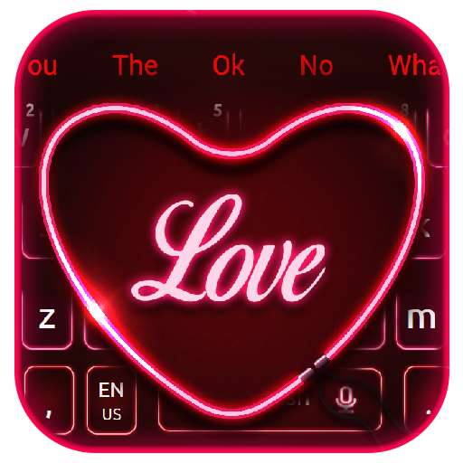 Neon Love Heart Keyboard Theme icon