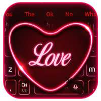 Neon Love Heart Keyboard Theme on 9Apps