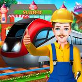 Subway Train Station Builder Construction Game icon