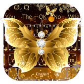 Clavier à paillettes dorées icon